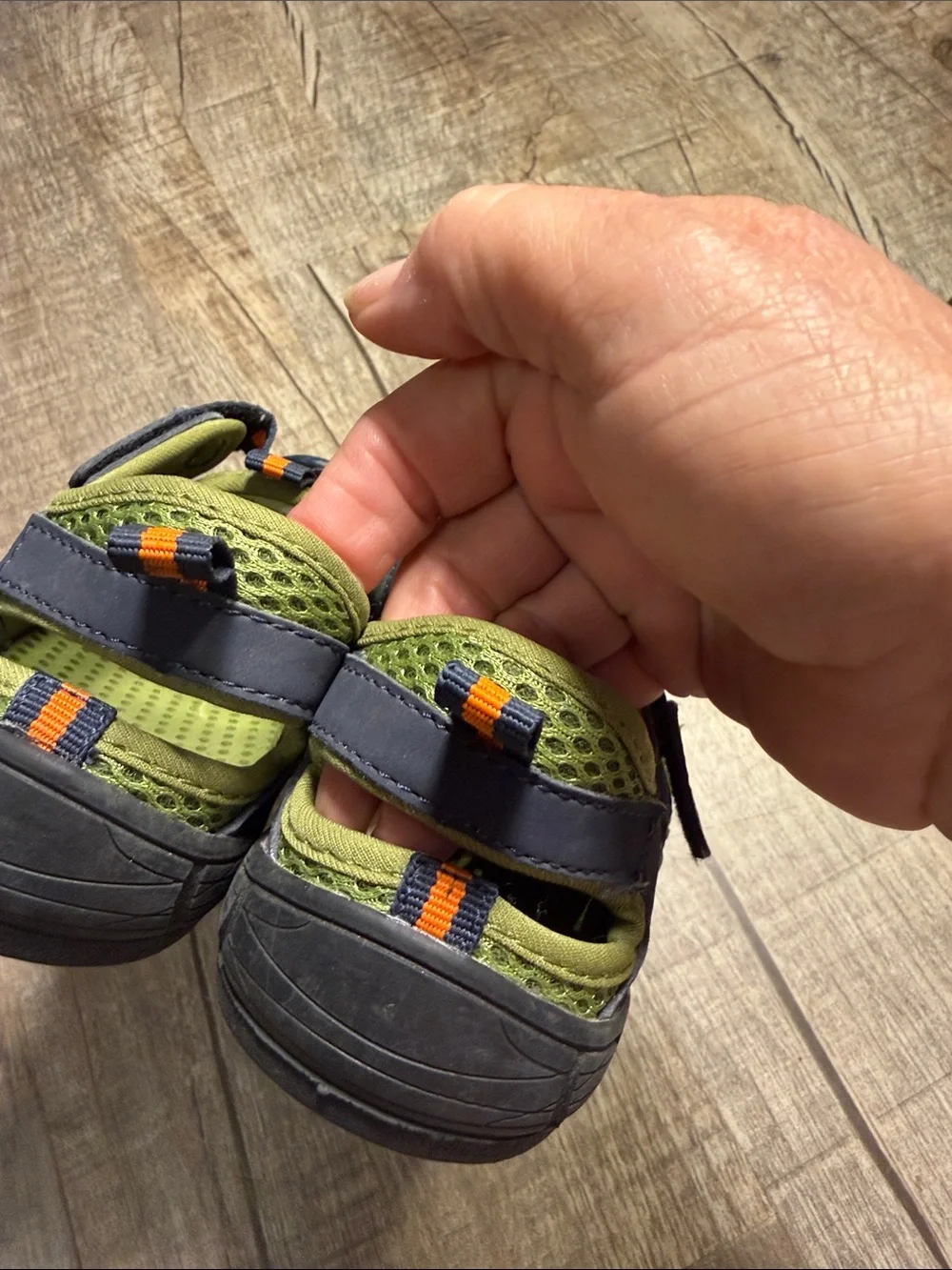 5/$15 O’Rageous Kids Outdoor Sandals - Navy, Olive & Orange size 1